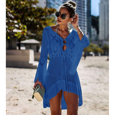 New Sexy Cover Up Bikini Women Swimsuit Cover-up Beach Bathing Suit Beach Wear Knitting Swimwear Mesh Beach Dress Tunic Robe